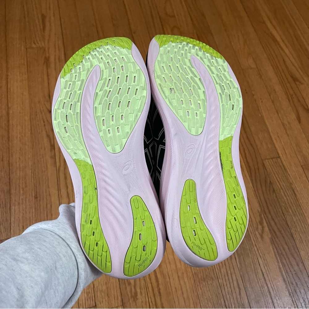Women's ASICS Gel Nimbus 26 'Black Neon Lime Running Shoes Size 10.5 - Picture 15 of 15